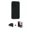 MARSİLYAN™- iPhone 15 Pro Max Kılıf Doruk Asil Koleksiyonu - Siyah 3D Antistatik Mat Seramik Nano Ekran Koruyucu + Raze Metal Kamera Lens - TMGI