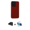 MARSİLYAN™- iPhone 15 Pro Max Kılıf Doruk Asil Koleksiyonu - Siyah 3D Antistatik Seramik Nano Ekran Koruyucu + Raze Metal Kamera Lens - LT
