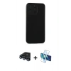 MARSİLYAN™- iPhone 15 Pro Max Kılıf Doruk Asil Koleksiyonu - Siyah 3D Antistatik Seramik Nano Ekran Koruyucu + Raze Metal Kamera Lens - LT