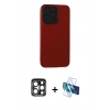 MARSİLYAN™- iPhone 15 Pro Max Kılıf Doruk Asil Koleksiyonu - Siyah 3D Antistatik Seramik Nano Ekran Koruyucu + PVD Metal Kamera Lens - LT