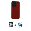 MARSİLYAN™- iPhone 15 Pro Max Kılıf Doruk Asil Koleksiyonu - Siyah 3D Antistatik Seramik Nano Ekran Koruyucu + PVD Metal Kamera Lens - GS