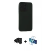 MARSİLYAN™- iPhone 15 Pro Max Kılıf Doruk Asil Koleksiyonu - Siyah 3D Antistatik Seramik Nano Ekran Koruyucu + Raze Metal Kamera Lens - SH