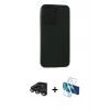 MARSİLYAN™- iPhone 15 Pro Max Kılıf Doruk Asil Koleksiyonu - Siyah 3D Antistatik Seramik Nano Ekran Koruyucu + Raze Metal Kamera Lens - TMGI