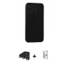 MARSİLYAN™- iPhone 15 Pro Max Kılıf Doruk Asil Koleksiyonu - Siyah Bilvis 0.18mm Plus Cam Ekran Koruyucu + Raze Metal Kamera Lens - TMGI