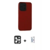 MARSİLYAN™- iPhone 15 Pro Max Kılıf Doruk Asil Koleksiyonu - Siyah Bilvis 0.18mm Plus Cam Ekran Koruyucu + PVD Metal Kamera Lens - LT