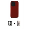 MARSİLYAN™- iPhone 15 Pro Max Kılıf Doruk Asil Koleksiyonu - Siyah Bilvis 3D Cam Ekran Koruyucu + PVD Metal Kamera Lens - GS