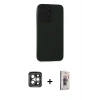 MARSİLYAN™- iPhone 15 Pro Max Kılıf Doruk Asil Koleksiyonu - Siyah Bilvis 3D Cam Ekran Koruyucu + PVD Metal Kamera Lens - GI