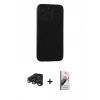 MARSİLYAN™- iPhone 15 Pro Max Kılıf Doruk Asil Koleksiyonu - Siyah Bilvis 3D Mat Cam Ekran Koruyucu + Raze Metal Kamera Lens - LT