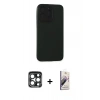 MARSİLYAN™- iPhone 15 Pro Max Kılıf Doruk Asil Koleksiyonu - Siyah Bilvis 3D Mat Cam Ekran Koruyucu + PVD Metal Kamera Lens - LT