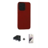MARSİLYAN™- iPhone 15 Pro Max Kılıf Doruk Asil Koleksiyonu - Siyah Bilvis 3D Mat Cam Ekran Koruyucu + Raze Metal Kamera Lens - LT