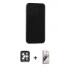 MARSİLYAN™- iPhone 15 Pro Max Kılıf Doruk Asil Koleksiyonu - Siyah Bilvis 3D Mat Cam Ekran Koruyucu + PVD Metal Kamera Lens - GI