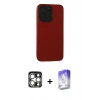 MARSİLYAN™- iPhone 15 Pro Max Kılıf Doruk Asil Koleksiyonu - Siyah Bilvis 5in1 3D Magic Cam Ekran Koruyucu + PVD Metal Kamera Lens - GS