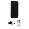MARSİLYAN™- iPhone 15 Pro Max Kılıf Doruk Asil Koleksiyonu - Siyah Bilvis 5in1 3D Magic Cam Ekran Koruyucu + Raze Metal Kamera Lens - SH