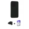 MARSİLYAN™- iPhone 15 Pro Max Kılıf Doruk Asil Koleksiyonu - Siyah Bilvis 5in1 3D Magic Cam Ekran Koruyucu + Raze Metal Kamera Lens - SH