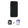 MARSİLYAN™- iPhone 15 Pro Max Kılıf Doruk Asil Koleksiyonu - Siyah Bilvis 5in1 3D Magic Cam Ekran Koruyucu + PVD Metal Kamera Lens - TU