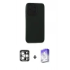 MARSİLYAN™- iPhone 15 Pro Max Kılıf Doruk Asil Koleksiyonu - Siyah Bilvis 5in1 3D Magic Cam Ekran Koruyucu + PVD Metal Kamera Lens - GS