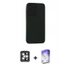 MARSİLYAN™- iPhone 15 Pro Max Kılıf Doruk Asil Koleksiyonu - Siyah Bilvis 5in1 3D Magic Cam Ekran Koruyucu + PVD Metal Kamera Lens - GI