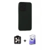 MARSİLYAN™- iPhone 15 Pro Max Kılıf Doruk Asil Koleksiyonu - Siyah Bilvis 5in1 5D Magic Hayalet Cam Ekran Koruyucu + PVD Metal Kamera Lens - TU
