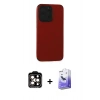 MARSİLYAN™- iPhone 15 Pro Max Kılıf Doruk Asil Koleksiyonu - Siyah Bilvis 5in1 5D Magic Hayalet Cam Ekran Koruyucu + PVD Metal Kamera Lens - TU