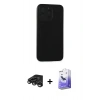 MARSİLYAN™- iPhone 15 Pro Max Kılıf Doruk Asil Koleksiyonu - Siyah Bilvis 5in1 5D Magic Hayalet Cam Ekran Koruyucu + Titanyum Gri Raze Metal Kamera Lens