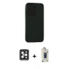 MARSİLYAN™- iPhone 15 Pro Max Kılıf Doruk Asil Koleksiyonu - Siyah Bilvis Hayalet Cam Ekran Koruyucu + PVD Metal Kamera Lens - SH