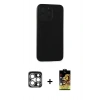 MARSİLYAN™- iPhone 15 Pro Max Kılıf Doruk Asil Koleksiyonu - Siyah Buffer Cam Ekran Koruyucu + PVD Metal Kamera Lens - GS