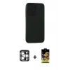MARSİLYAN™- iPhone 15 Pro Max Kılıf Doruk Asil Koleksiyonu - Siyah Buffer Cam Ekran Koruyucu + PVD Metal Kamera Lens - GS