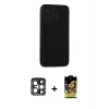 MARSİLYAN™- iPhone 15 Pro Max Kılıf Doruk Asil Koleksiyonu - Siyah Buffer Cam Ekran Koruyucu + PVD Metal Kamera Lens - LT