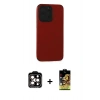 MARSİLYAN™- iPhone 15 Pro Max Kılıf Doruk Asil Koleksiyonu - Siyah Buffer Cam Ekran Koruyucu + PVD Metal Kamera Lens - TU