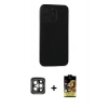 MARSİLYAN™- iPhone 15 Pro Max Kılıf Doruk Asil Koleksiyonu - Siyah Buffer Cam Ekran Koruyucu + PVD Metal Kamera Lens - GI