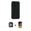 MARSİLYAN™- iPhone 15 Pro Max Kılıf Doruk Asil Koleksiyonu - Siyah Buffer Cam Ekran Koruyucu + PVD Metal Kamera Lens - TU