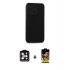 MARSİLYAN™- iPhone 15 Pro Max Kılıf Doruk Asil Koleksiyonu - Siyah Buffer Cam Ekran Koruyucu + PVD Metal Kamera Lens - TU