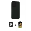 MARSİLYAN™- iPhone 15 Pro Max Kılıf Doruk Asil Koleksiyonu - Siyah Buffer Cam Ekran Koruyucu + PVD Metal Kamera Lens - SH