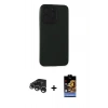 MARSİLYAN™- iPhone 15 Pro Max Kılıf Doruk Asil Koleksiyonu - Siyah Buffer Hayalet Cam Ekran Koruyucu + Raze Metal Kamera Lens - GS