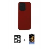 MARSİLYAN™- iPhone 15 Pro Max Kılıf Doruk Asil Koleksiyonu - Siyah Buffer Hayalet Cam Ekran Koruyucu + PVD Metal Kamera Lens - LT