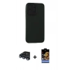 MARSİLYAN™- iPhone 15 Pro Max Kılıf Doruk Asil Koleksiyonu - Siyah Buffer Hayalet Cam Ekran Koruyucu + Raze Metal Kamera Lens - LT