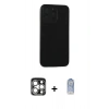 MARSİLYAN™- iPhone 15 Pro Max Kılıf Doruk Asil Koleksiyonu - Siyah Joko Magic 5D Cam + PVD Metal Kamera Lens - GS