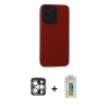 MARSİLYAN™- iPhone 15 Pro Max Kılıf Doruk Asil Koleksiyonu - Siyah Polymer Nano Ekran Koruyucu + PVD Metal Kamera Lens - GS