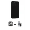 MARSİLYAN™- iPhone 15 Pro Max Kılıf Doruk Asil Koleksiyonu - Siyah Vanessa Magic Hayalet Cam + PVD Metal Kamera Lens - GI
