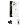 MARSİLYAN™- iPhone 15 Pro Max Kılıf Doruk Doku Özel Seri - Şeffaf Pasifik Cam Ekran Koruyucu + Raze Metal Kamera Lens - GS