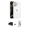 MARSİLYAN™- iPhone 15 Pro Max Kılıf Doruk Doku Özel Seri - Şeffaf Pasifik Cam Ekran Koruyucu + Raze Metal Kamera Lens - LT