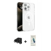 MARSİLYAN™- iPhone 15 Pro Max Kılıf Doruk Doku Özel Seri - Şeffaf Pasifik Cam Ekran Koruyucu + Raze Metal Kamera Lens - SH