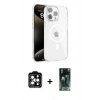 MARSİLYAN™- iPhone 15 Pro Max Kılıf Doruk Doku Özel Seri - Siyah 360 Mat Full Body Arka Koruyucu + PVD Metal Kamera Lens - TU