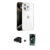 MARSİLYAN™- iPhone 15 Pro Max Kılıf Doruk Doku Özel Seri - Siyah 360 Mat Full Body Arka Koruyucu + Raze Metal Kamera Lens - SH
