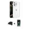MARSİLYAN™- iPhone 15 Pro Max Kılıf Doruk Doku Özel Seri - Siyah 360 Mat Full Body Arka Koruyucu + Raze Metal Kamera Lens - TMGI