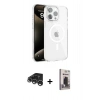 MARSİLYAN™- iPhone 15 Pro Max Kılıf Doruk Doku Özel Seri - Siyah Bilvis Hayalet Cam Ekran Koruyucu + Raze Metal Kamera Lens - GS