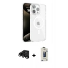 MARSİLYAN™- iPhone 15 Pro Max Kılıf Doruk Doku Özel Seri - Siyah Bilvis Hayalet Cam Ekran Koruyucu + Raze Metal Kamera Lens - SH