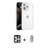 MARSİLYAN™- iPhone 15 Pro Max Kılıf Doruk Doku Özel Seri - Siyah Joko Magic 5D Cam + PVD Metal Kamera Lens - LT