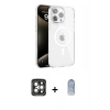 MARSİLYAN™- iPhone 15 Pro Max Kılıf Doruk Doku Özel Seri - Siyah Joko Magic 5D Cam + PVD Metal Kamera Lens - GI