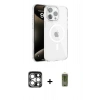 MARSİLYAN™- iPhone 15 Pro Max Kılıf Doruk Doku Özel Seri - Siyah Joko Magic 5D Hayalet Cam + PVD Metal Kamera Lens - GS